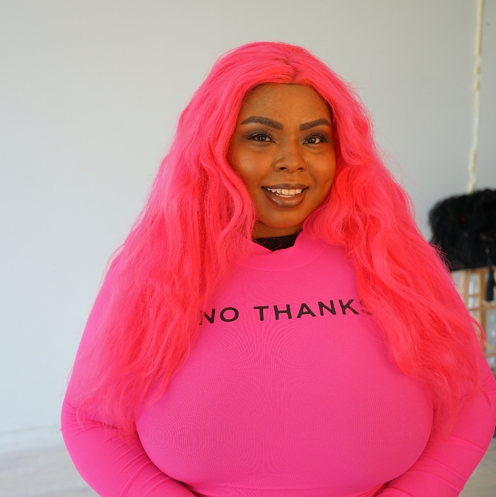 Neon Hot Pink Wig USED.